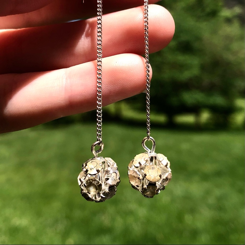 Clear crystal drop earring and necklace set